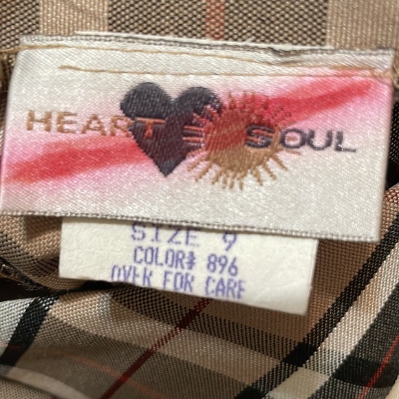 Heart Soul Plaid Pencil Skirt / Backside Zipper & Slit/ Size 9 - Picture 6 of 9